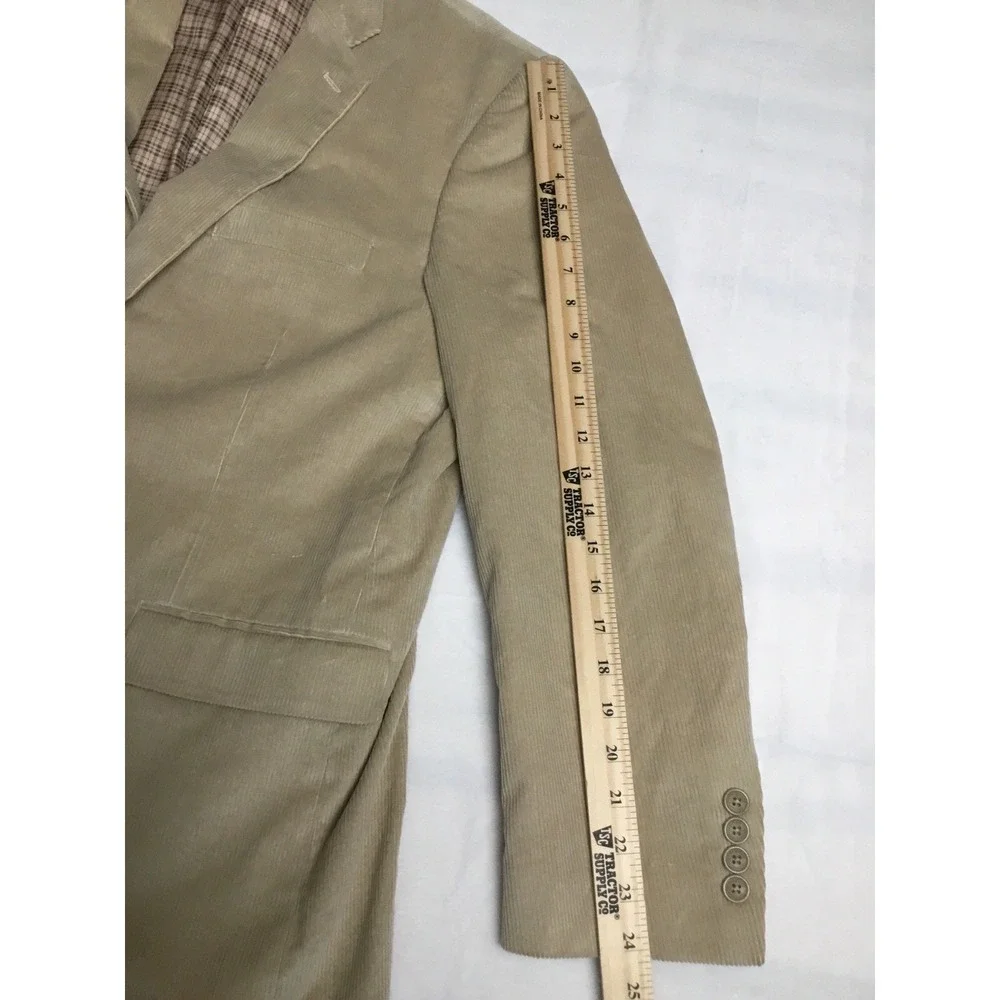 Saddlebred‎ Corduroy Blazer Jacket Tan Two Button Sport Coat Men's Size 44R
